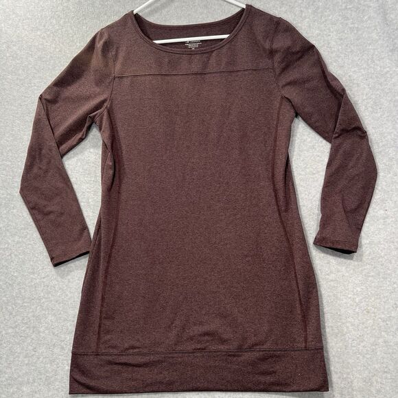 CARVE DESIGNS Dress tunic Brown Womans Large Long Sleeve stretch Athletic Sport - Picture 1 of 12